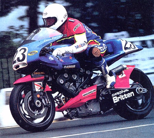 The Britten returned to the 1994 TT races as a team of three Nick Jefferies